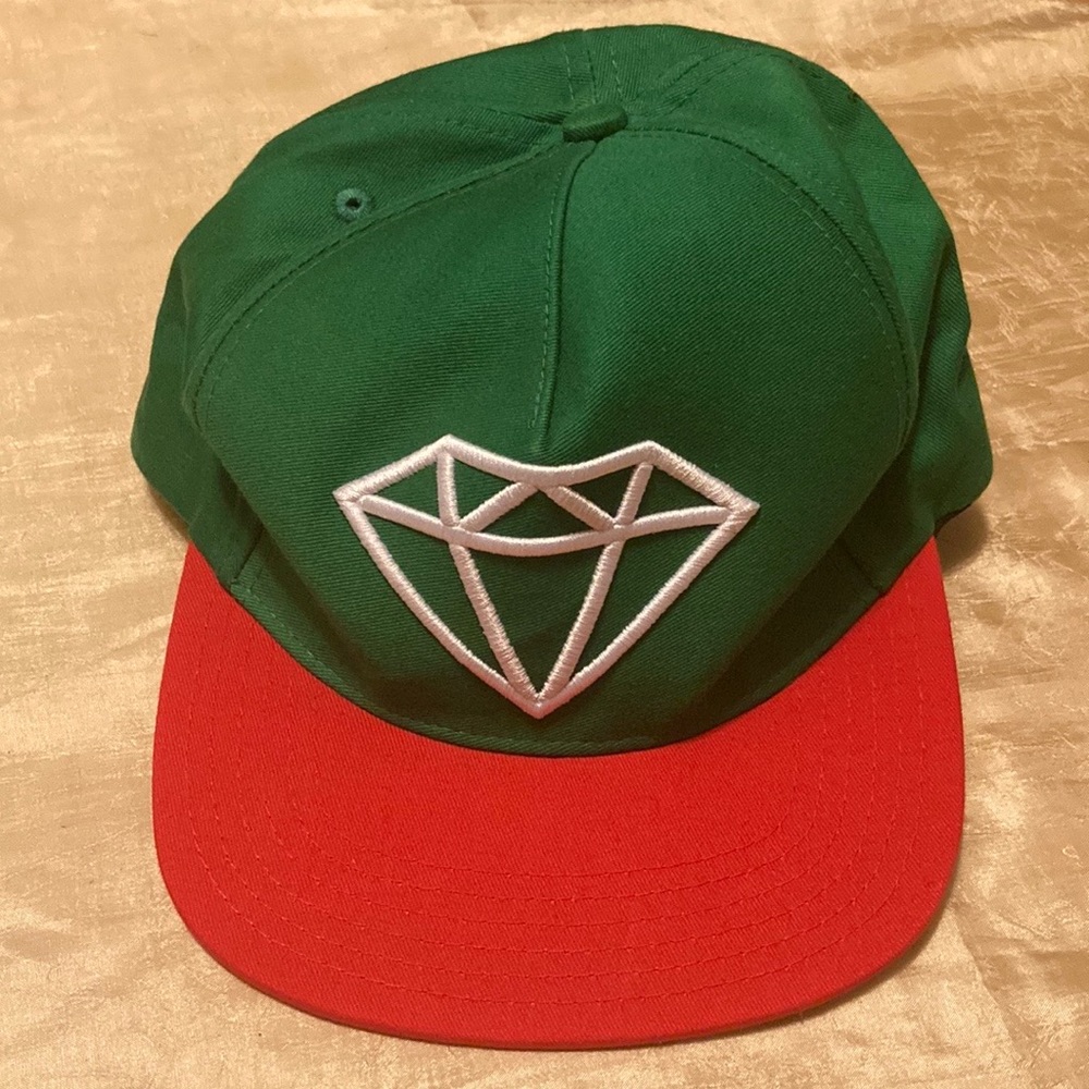 Diamond Supply Red Green Snapback Hat